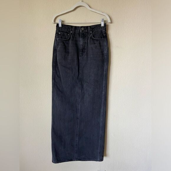 Grlfrnd The Amara Maxi Black Skirt Denim Pencil Size XS - Picture 6 of 10